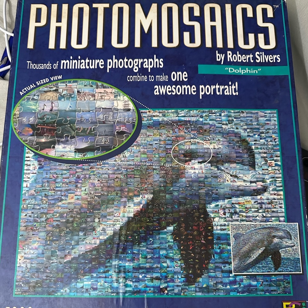 Photomosaic DOLPHIN Jigsaw Puzzle 1000 piece Buffalo Games